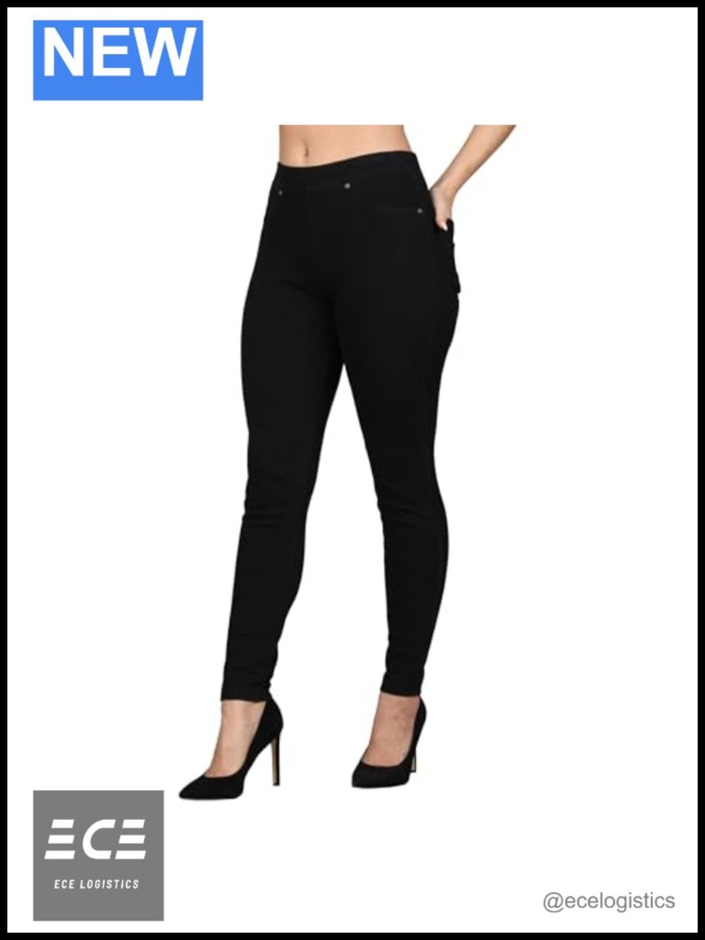 Women's Denim Jeggings Cotton Blend 4-Way Stretch Skinny Mid Rise Ankle